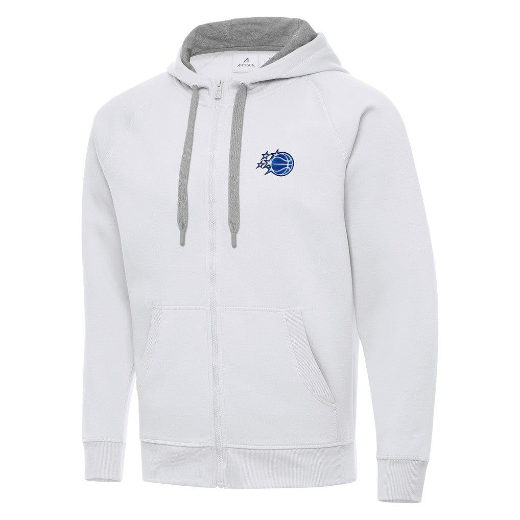 Orlando Magic Antigua New Logo Tall Victory Full-Zip Hooded Sweatshirt White