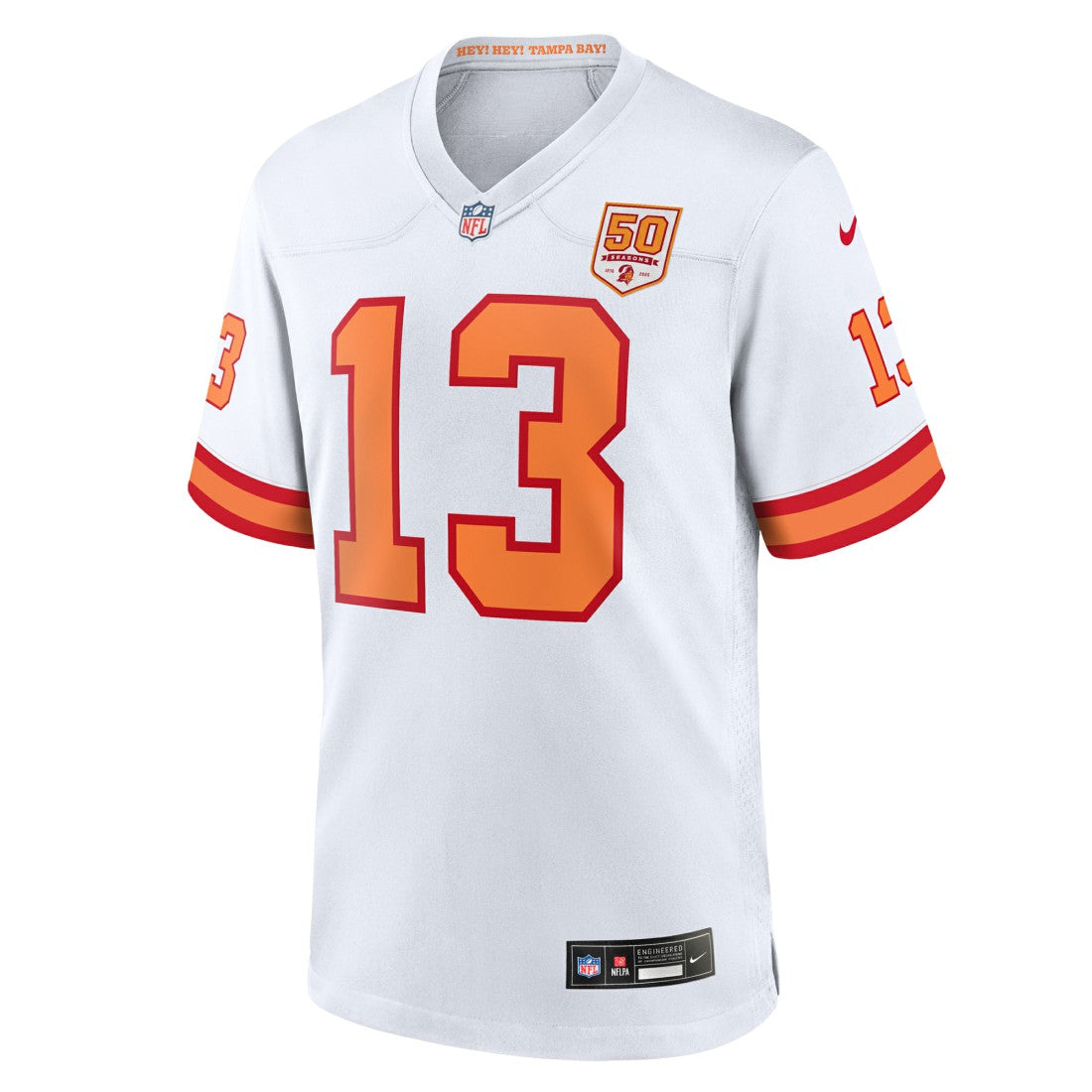 Mike Evans '76 Tampa Bay Buccaneers 50th Season Game Jersey White