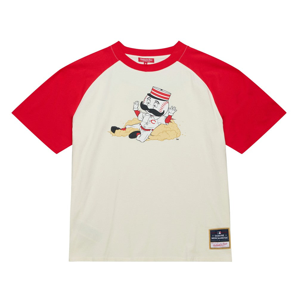 Cincinnati Reds Mitchell & Ness Women's Boyfriend Raglan T-Shirt - Cream T-shirts