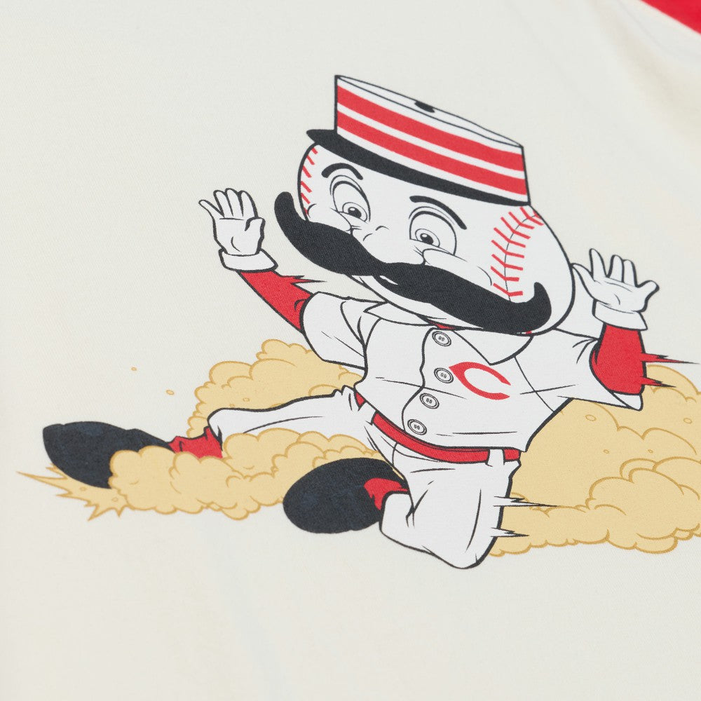 Cincinnati Reds Mitchell & Ness Women's Boyfriend Raglan T-Shirt - Cream T-shirts