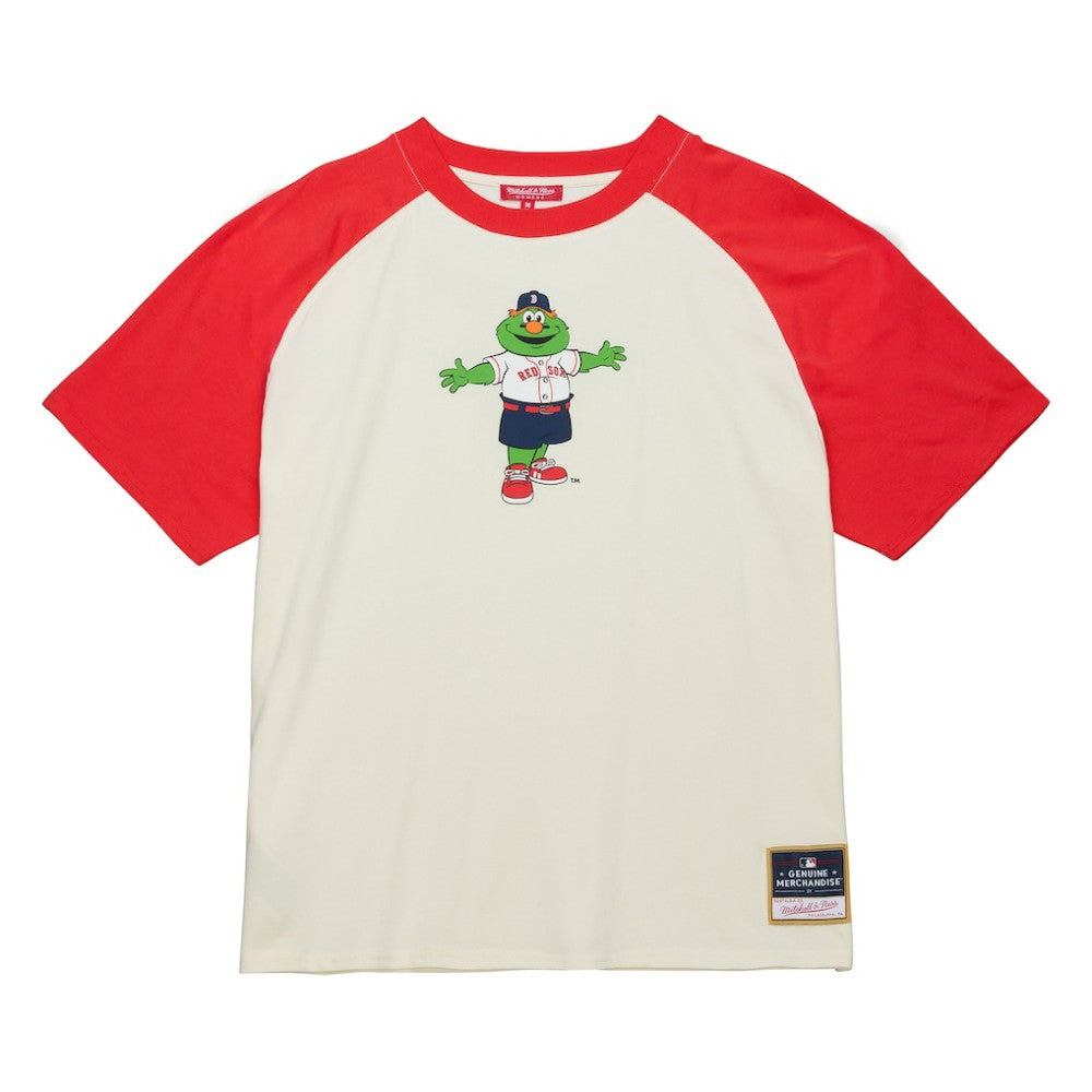 Boston Red Sox Mitchell & Ness Women's Boyfriend Raglan T-Shirt - Cream T-shirts