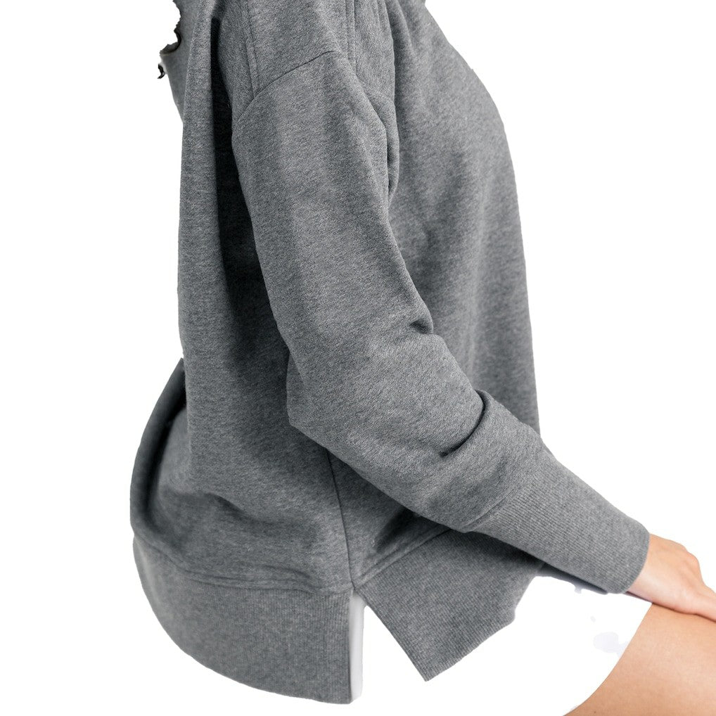 Chicago Bears Gameday Couture Women's French Terry V-Neck Pullover Sweatshirt Gray