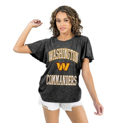 Washington Commanders Gameday Couture Women's Relaxed Flutter Sleeve T-Shirt Black