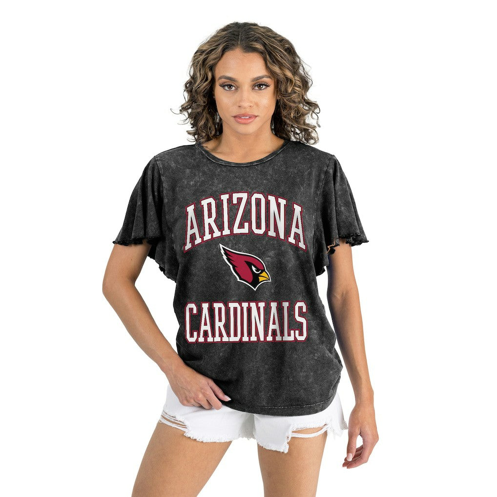 Arizona Cardinals Gameday Couture Women's Relaxed Flutter Sleeve T-Shirt Black