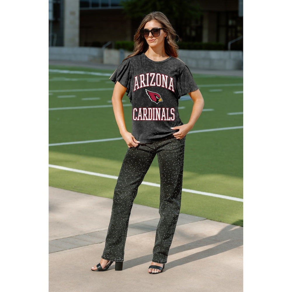 Arizona Cardinals Gameday Couture Women's Relaxed Flutter Sleeve T-Shirt Black