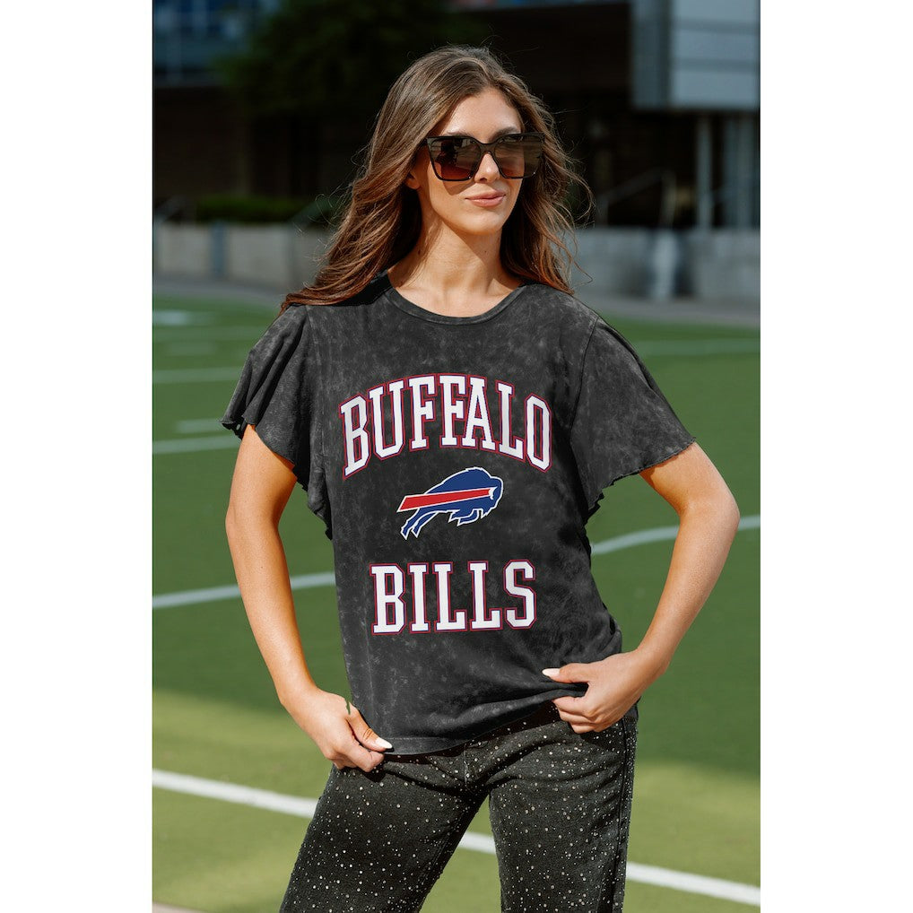 Buffalo Bills Gameday Couture Women's Relaxed Flutter Sleeve T-Shirt Black