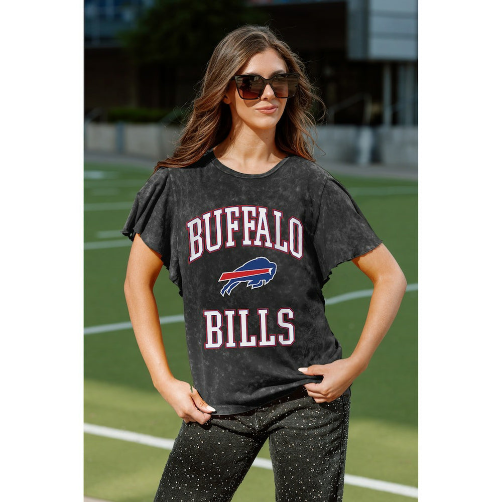 Buffalo Bills Gameday Couture Women's Relaxed Flutter Sleeve T-Shirt Black