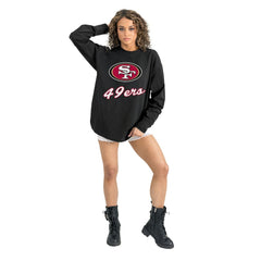 San Francisco 49ers Gameday Couture Women's Oversized Long Sleeve T-Shirt Black
