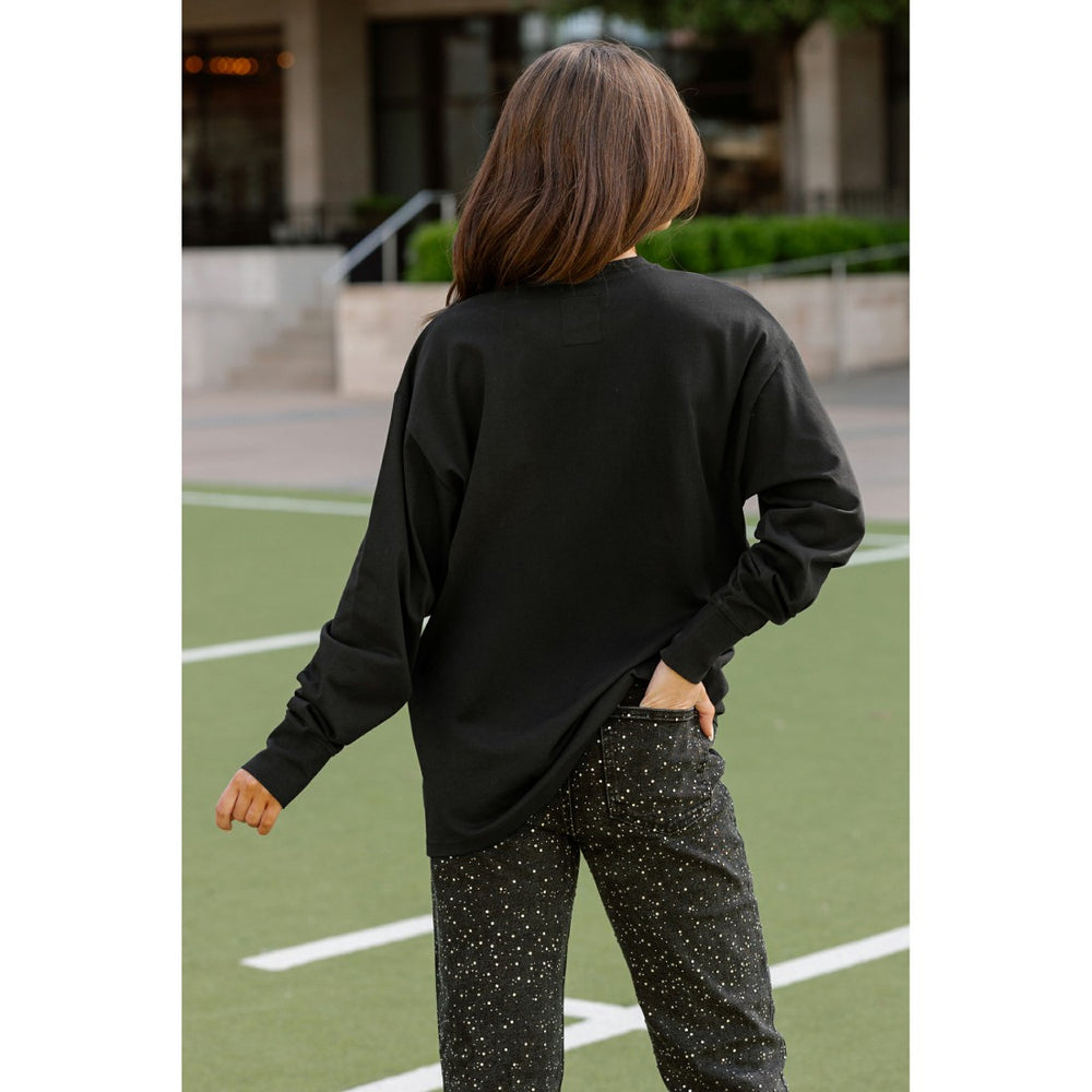 Tampa Bay Buccaneers Gameday Couture Women's Oversized Long Sleeve T-Shirt Black