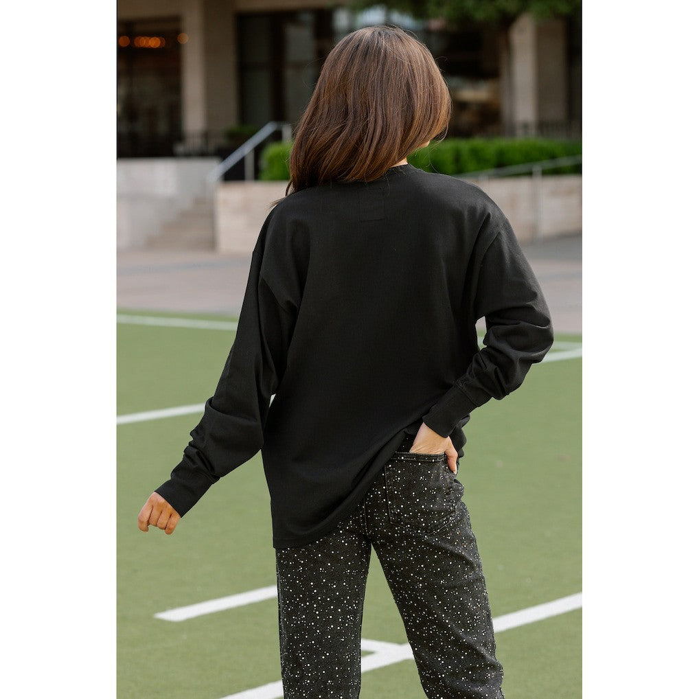 Arizona Cardinals Gameday Couture Women's Oversized Long Sleeve T-Shirt Black