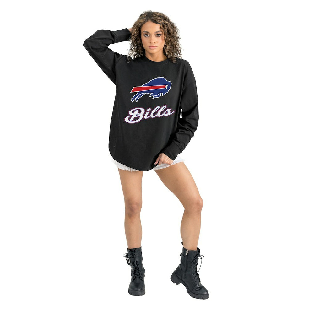 Buffalo Bills Gameday Couture Women's Oversized Long Sleeve T-Shirt Black