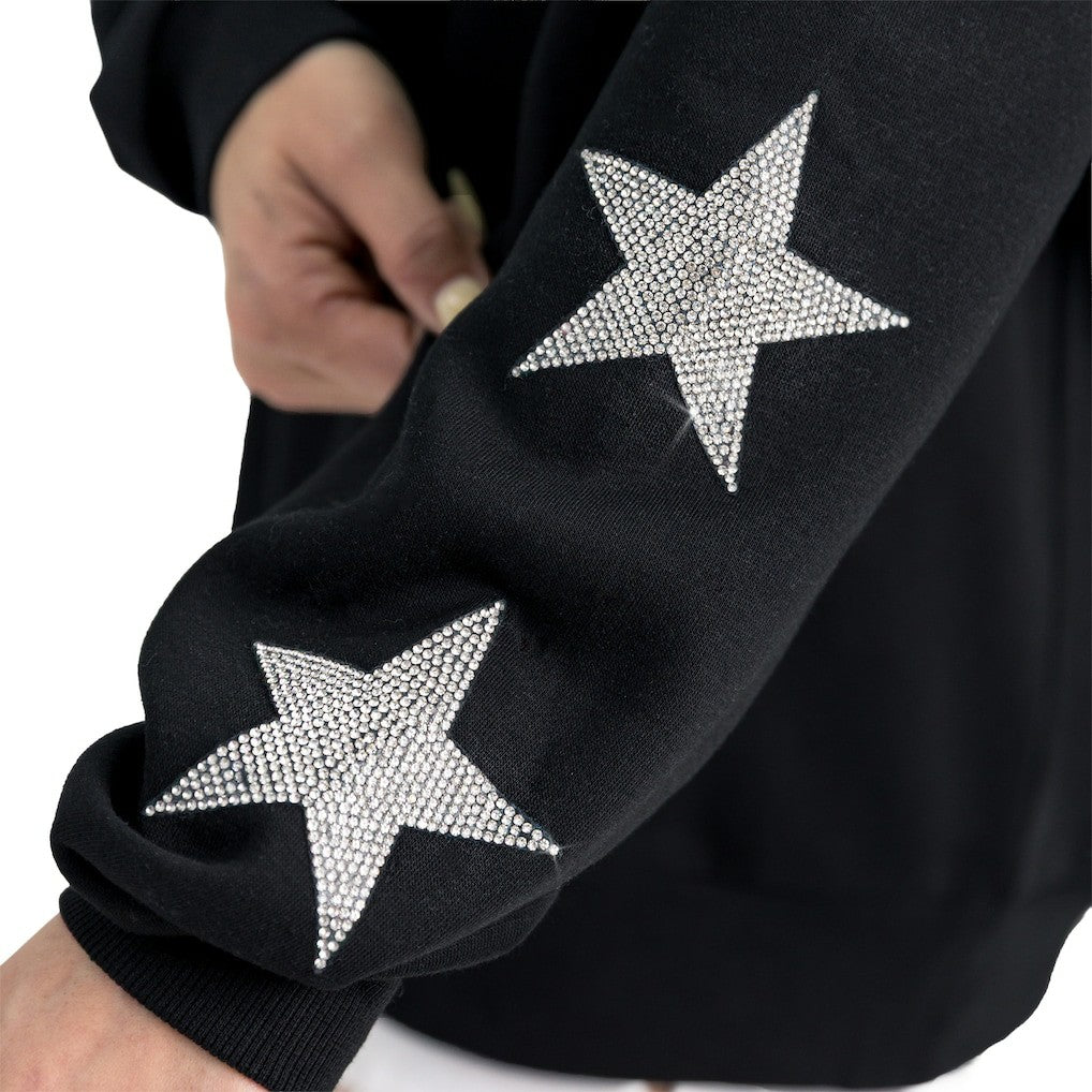 Indianapolis Colts Gameday Couture Women's Velocity Relaxed Rhinestone Pullover Sweatshirt Black