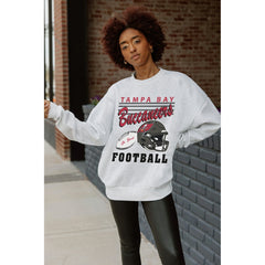 Tampa Bay Buccaneers Gameday Couture Women's Home Turf Oversized Premium Fleece Pullover Sweatshirt Ash