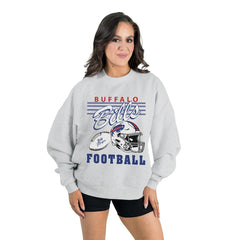 Buffalo Bills Gameday Couture Women's Home Turf Oversized Premium Fleece Pullover Sweatshirt Ash