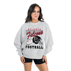 Atlanta Falcons Gameday Couture Women's Home Turf Oversized Premium Fleece Pullover Sweatshirt Ash