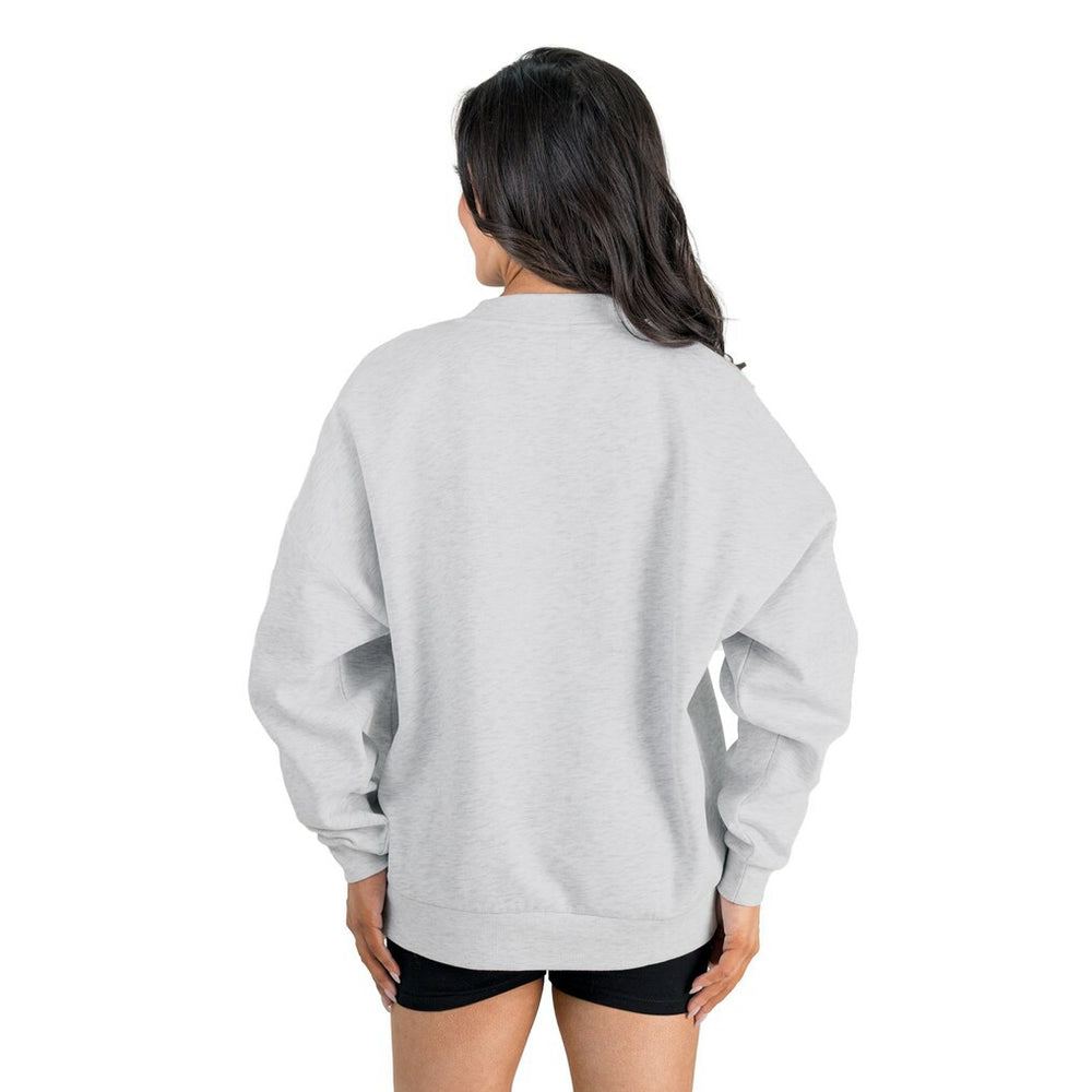 Atlanta Falcons Gameday Couture Women's Home Turf Oversized Premium Fleece Pullover Sweatshirt Ash
