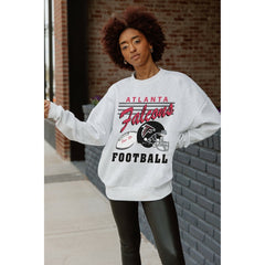 Atlanta Falcons Gameday Couture Women's Home Turf Oversized Premium Fleece Pullover Sweatshirt Ash