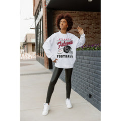 Atlanta Falcons Gameday Couture Women's Home Turf Oversized Premium Fleece Pullover Sweatshirt Ash