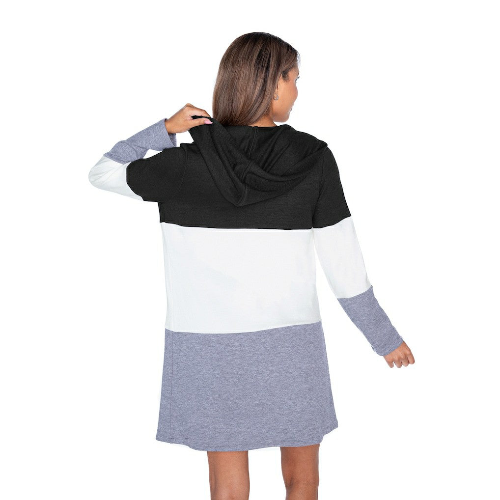 Dallas Cowboys Gameday Couture Women's Tri-Blend Color Block Lightweight Cardigan Hoodie Black