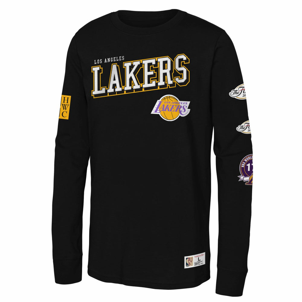 Los Angeles Lakers Youth Hardwood Classics Training Camp Long Sleeve T-Shirt Black