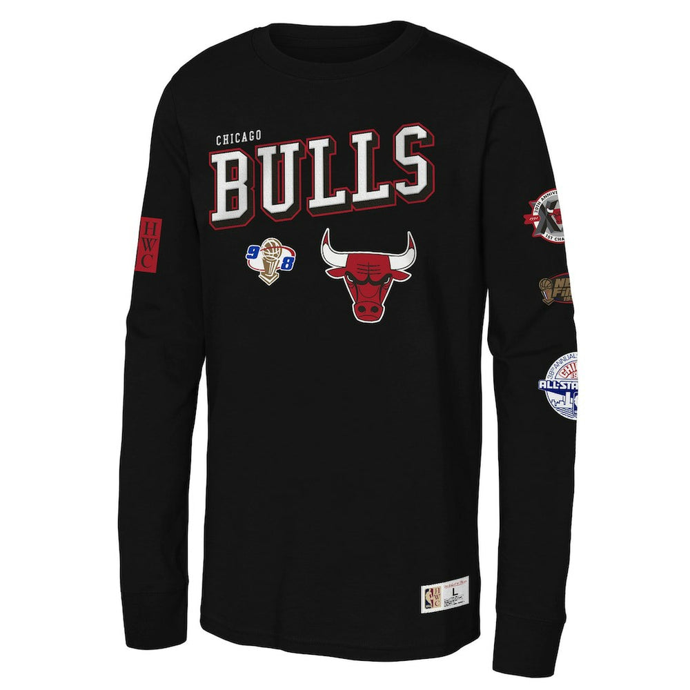 Chicago Bulls Youth Hardwood Classics Training Camp Long Sleeve T-Shirt Black