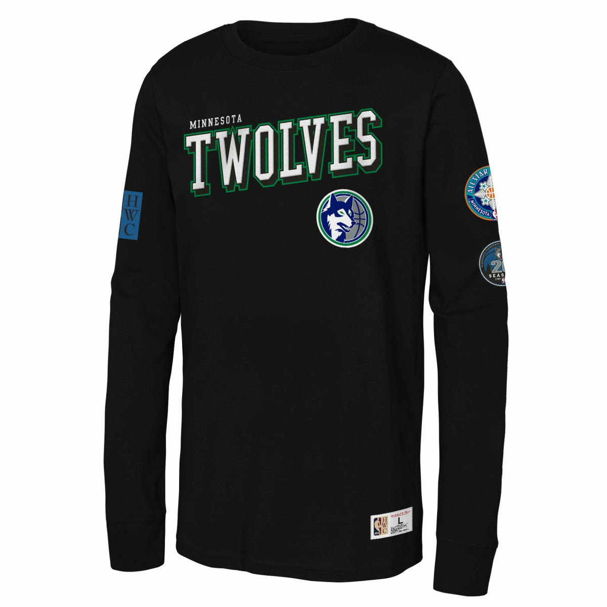 Minnesota Timberwolves Youth Hardwood Classics Training Camp Long Sleeve T-Shirt Black