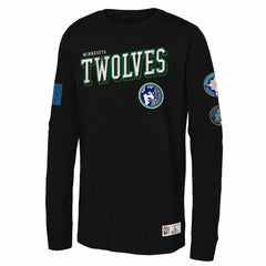 Minnesota Timberwolves Youth Hardwood Classics Training Camp Long Sleeve T-Shirt Black