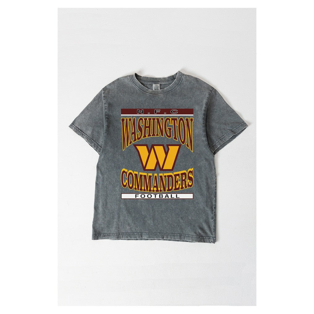 Washington Commanders Gameday Couture Women's Oversized Classic Grind Washed T-Shirt Gray