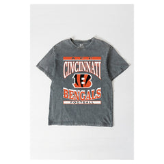 Cincinnati Bengals Gameday Couture Women's Oversized Classic Grind Washed T-Shirt Gray