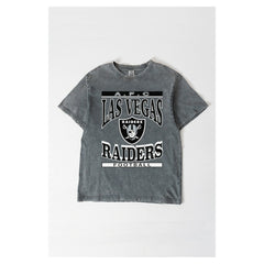 Las Vegas Raiders Gameday Couture Women's Oversized Classic Grind Washed T-Shirt Gray