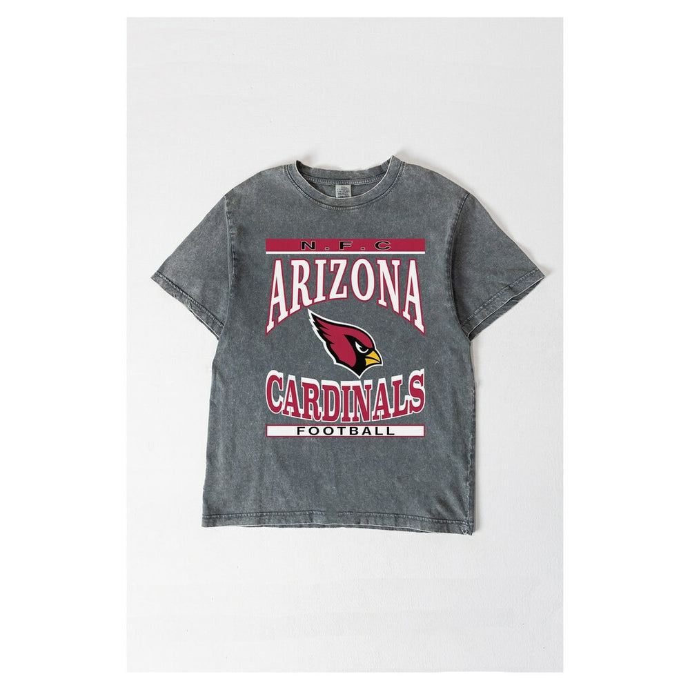 Arizona Cardinals Gameday Couture Women's Oversized Classic Grind Washed T-Shirt Gray