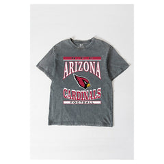 Arizona Cardinals Gameday Couture Women's Oversized Classic Grind Washed T-Shirt Gray