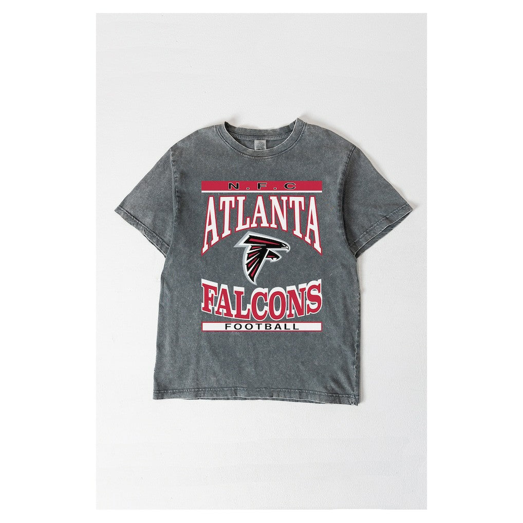 Atlanta Falcons Gameday Couture Women's Oversized Classic Grind Washed T-Shirt Gray