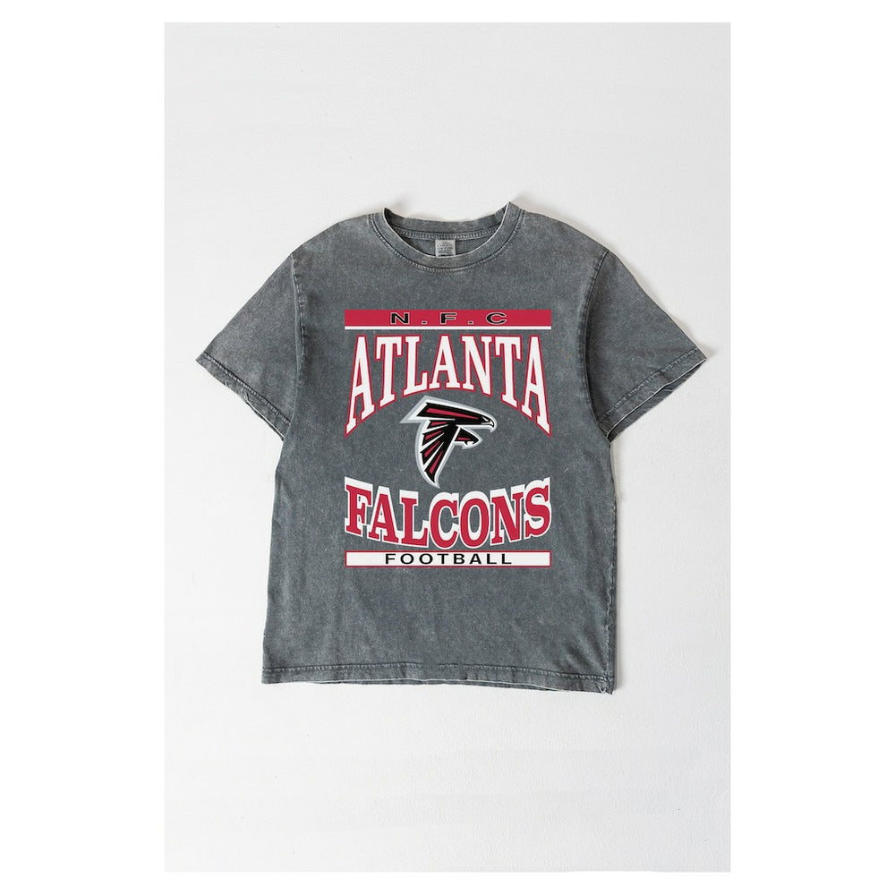 Atlanta Falcons Gameday Couture Women's Oversized Classic Grind Washed T-Shirt Gray