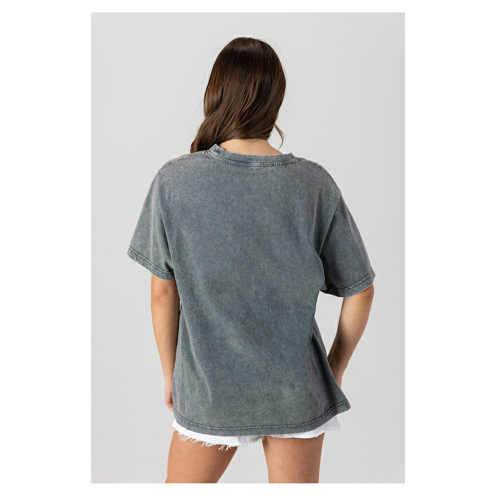 Buffalo Bills Gameday Couture Women's Oversized Classic Grind Washed T-Shirt Gray