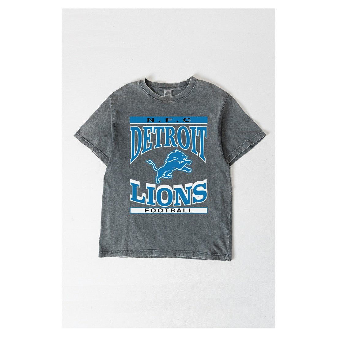 Detroit Lions Gameday Couture Women's Oversized Classic Grind Washed T-Shirt Gray