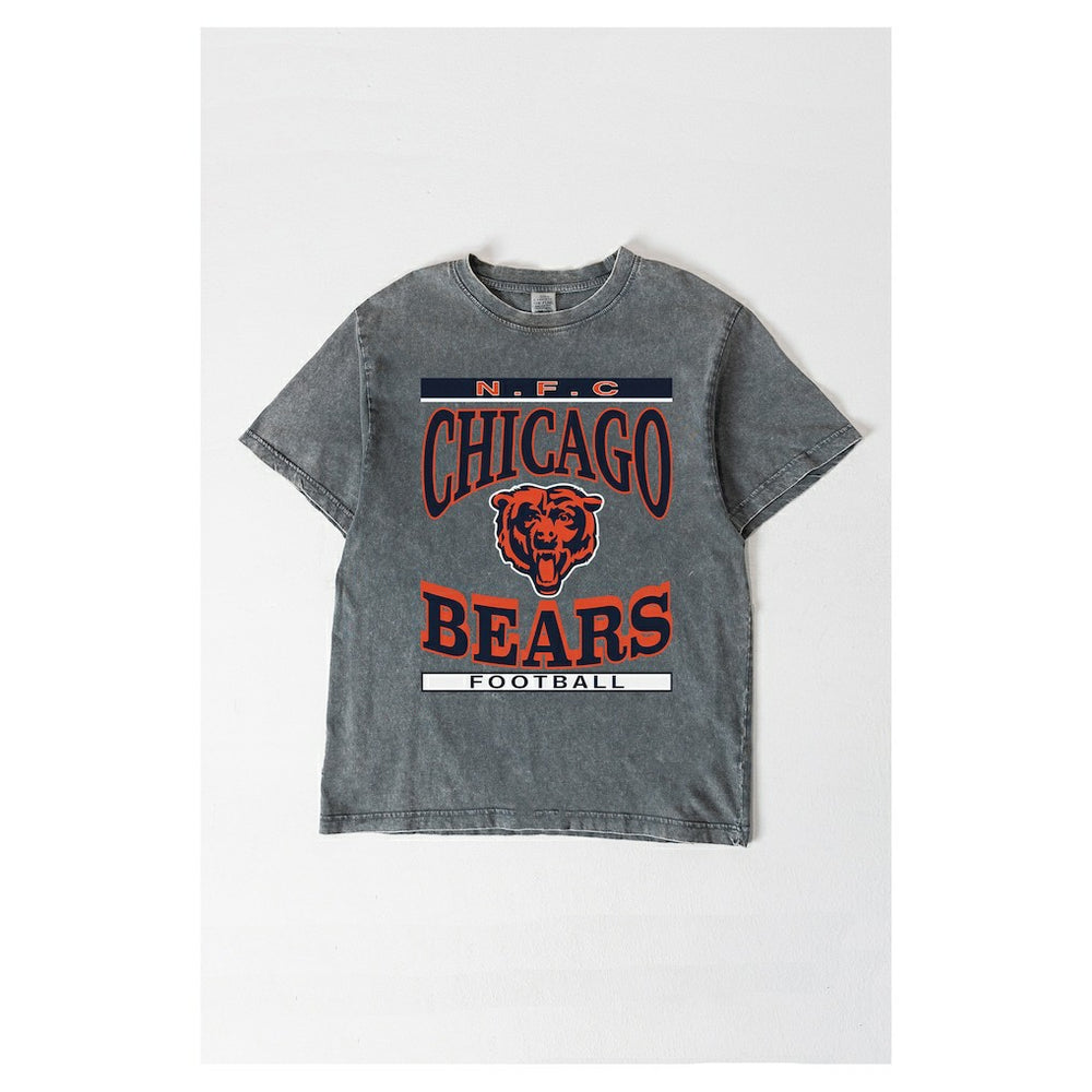 Chicago Bears Gameday Couture Women's Oversized Classic Grind Washed T-Shirt Gray