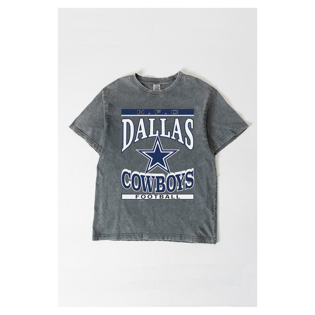 Dallas Cowboys Gameday Couture Women's Oversized Classic Grind Washed T-Shirt Gray