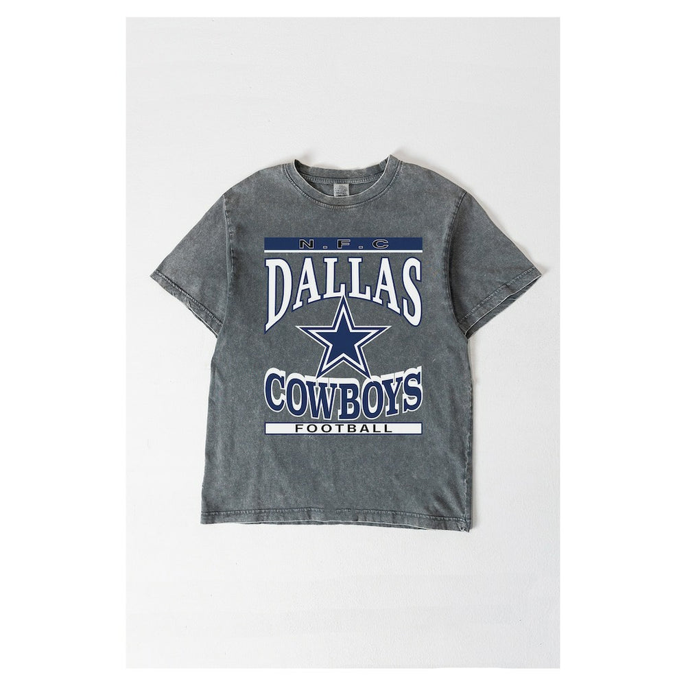 Dallas Cowboys Gameday Couture Women's Oversized Classic Grind Washed T-Shirt Gray