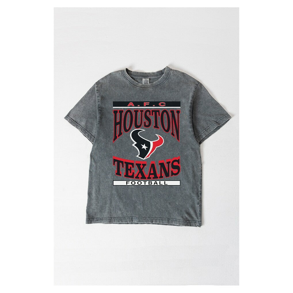 Houston Texans Gameday Couture Women's Oversized Classic Grind Washed T-Shirt Gray
