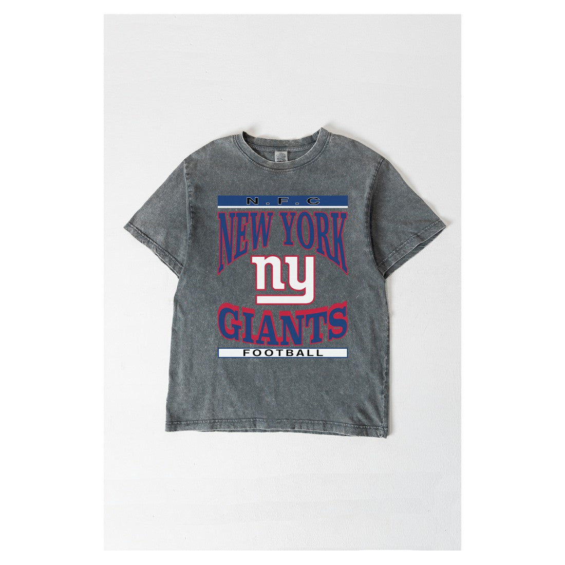 New York Giants Gameday Couture Women's Oversized Classic Grind Washed T-Shirt Gray