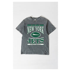 New York Jets Gameday Couture Women's Oversized Classic Grind Washed T-Shirt Gray