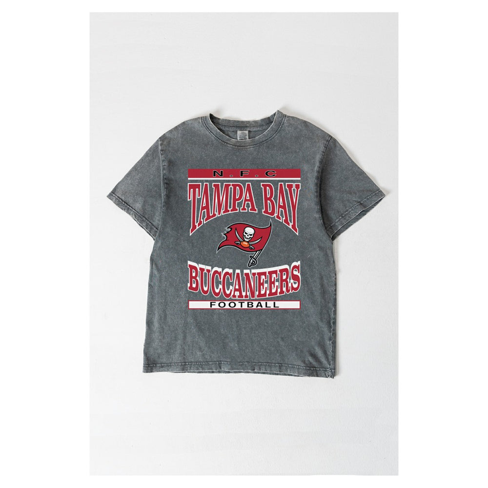 Tampa Bay Buccaneers Gameday Couture Women's Oversized Classic Grind Washed T-Shirt Gray