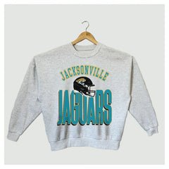 Jacksonville Jaguars Gameday Couture Women's Fierce Focus Premium Oversized Fleece Pullover Sweatshirt Ash