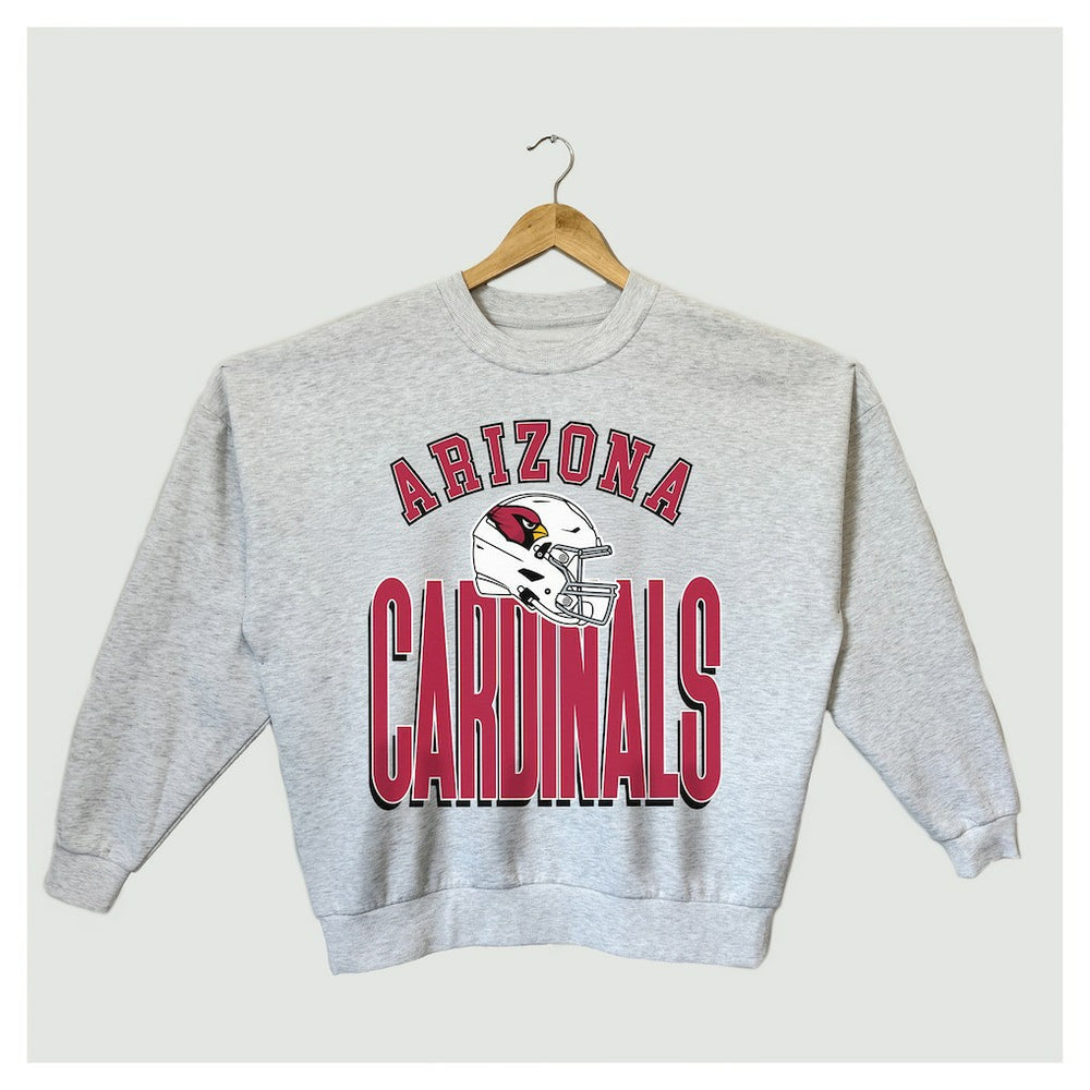 Arizona Cardinals Gameday Couture Women's Fierce Focus Premium Oversized Fleece Pullover Sweatshirt Ash