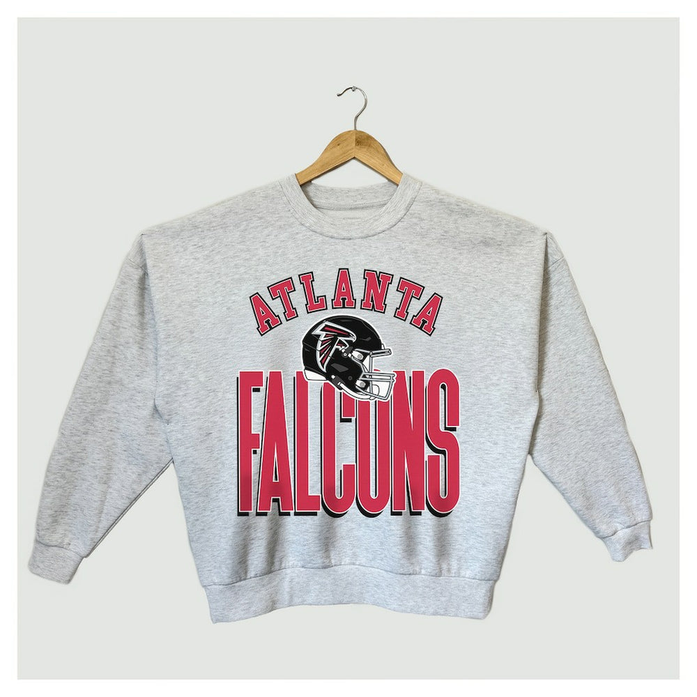 Atlanta Falcons Gameday Couture Women's Fierce Focus Premium Oversized Fleece Pullover Sweatshirt Ash