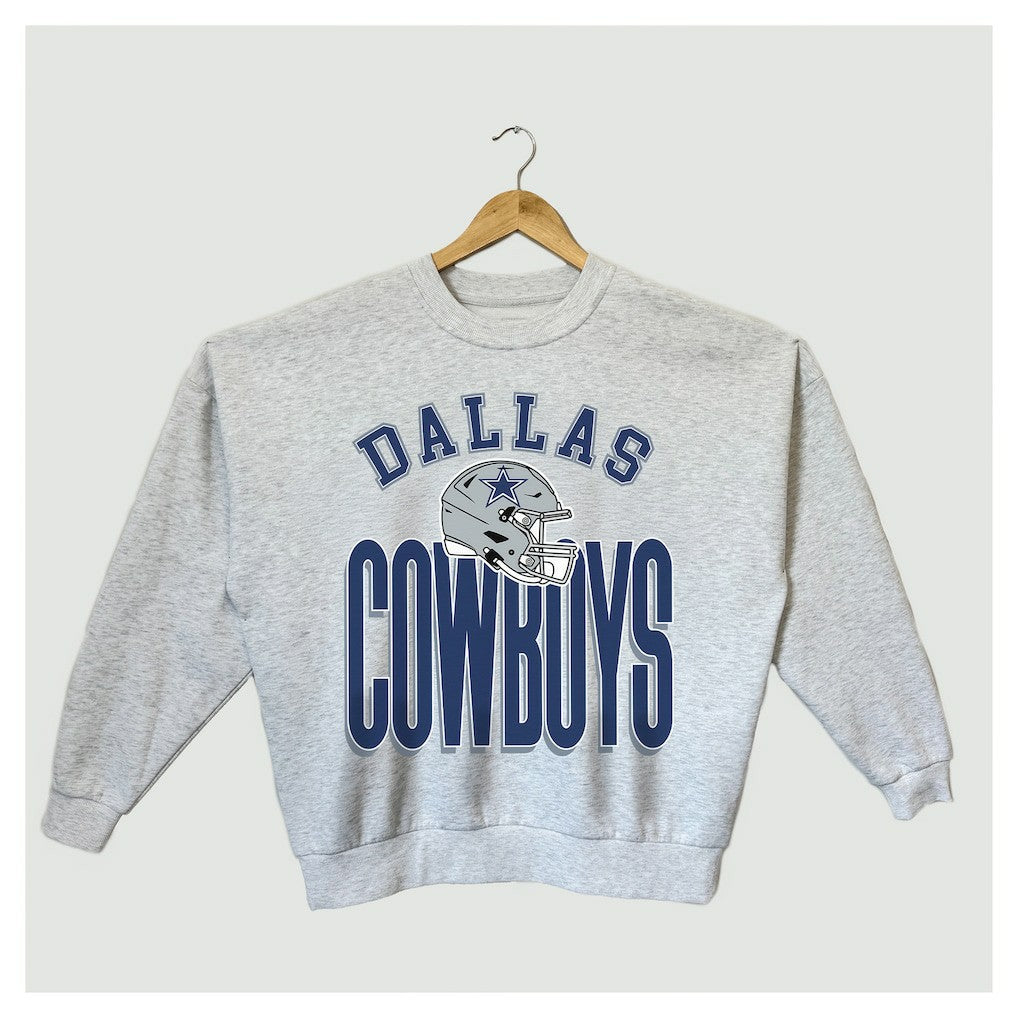 Dallas Cowboys Gameday Couture Women's Fierce Focus Premium Oversized Fleece Pullover Sweatshirt Ash