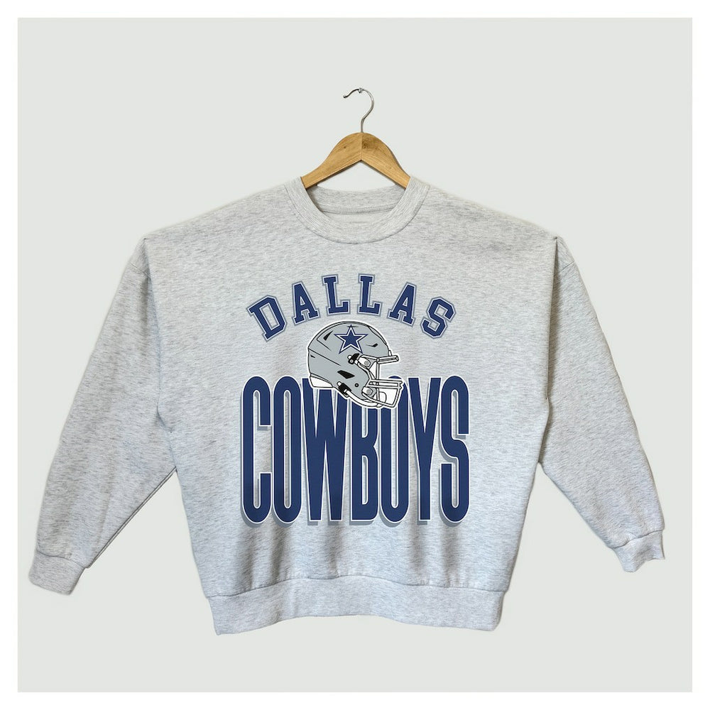 Dallas Cowboys Gameday Couture Women's Fierce Focus Premium Oversized Fleece Pullover Sweatshirt Ash