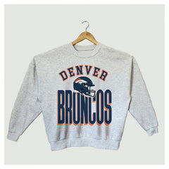 Denver Broncos Gameday Couture Women's Fierce Focus Premium Oversized Fleece Pullover Sweatshirt Ash