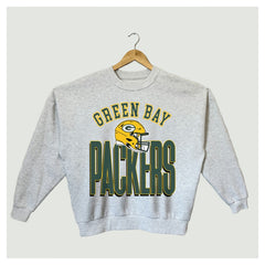 Green Bay Packers Gameday Couture Women's Fierce Focus Premium Oversized Fleece Pullover Sweatshirt Ash